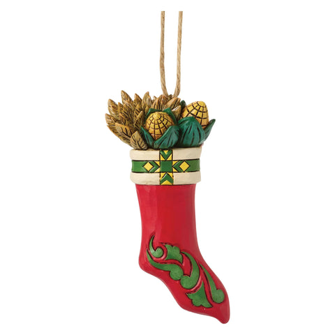 Jim Shore Mouse John Deere Stocking H/O Ornament, 4.06"