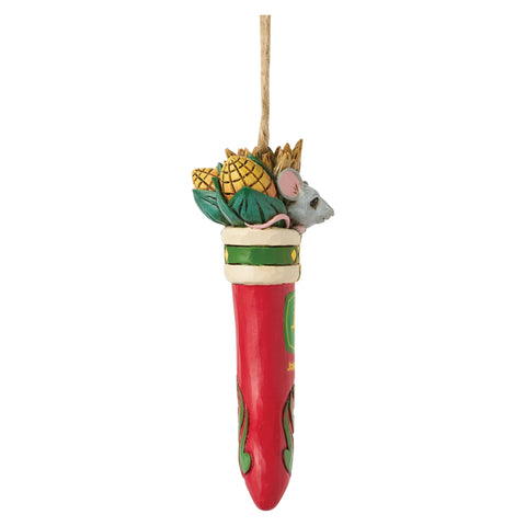 Jim Shore Mouse John Deere Stocking H/O Ornament, 4.06"