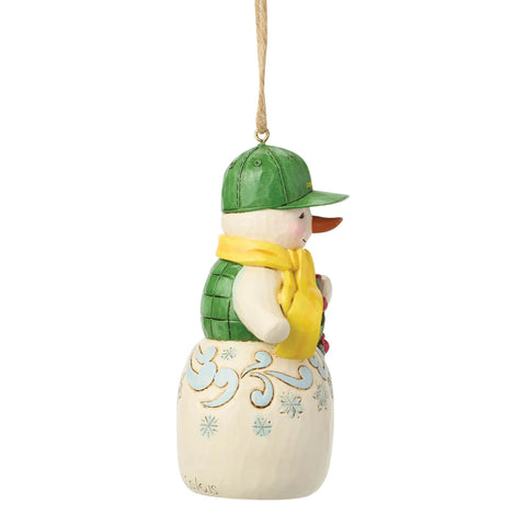 Jim Shore Snowman John Deere Hat H/O Ornament, 4.21"
