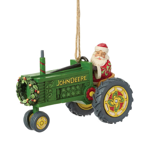 Jim Shore John Deere Santa Tractor H/O Ornament, 2.95"