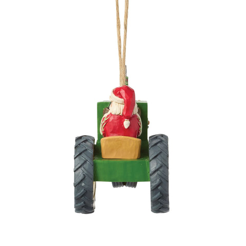 Jim Shore John Deere Santa Tractor H/O Ornament, 2.95"