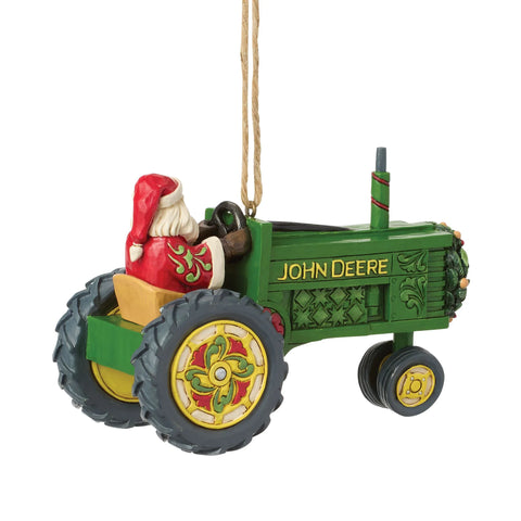 Jim Shore John Deere Santa Tractor H/O Ornament, 2.95"