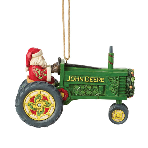 Jim Shore John Deere Santa Tractor H/O Ornament, 2.95"