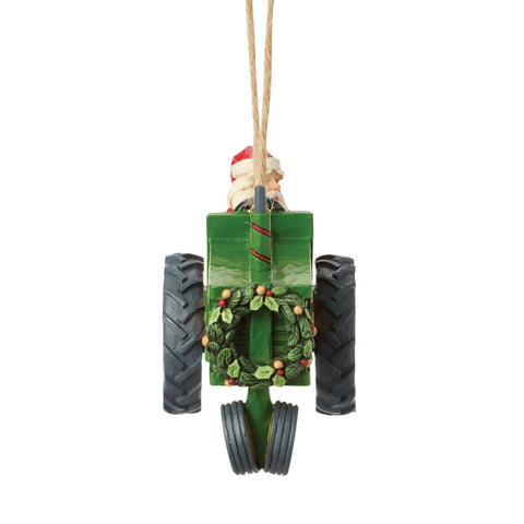 Jim Shore John Deere Santa Tractor H/O Ornament, 2.95"