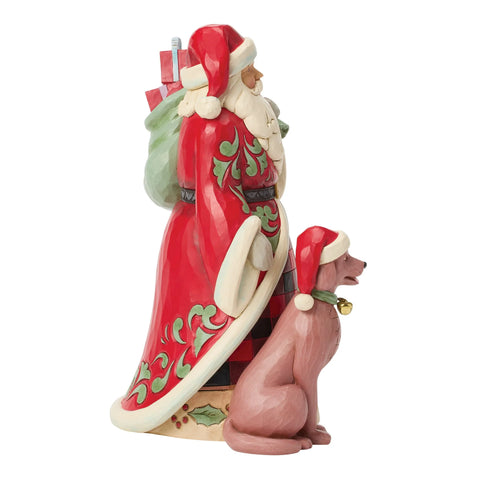 Jim Shore Highland Glen Santa Pet Dog Figurine, 9.65"