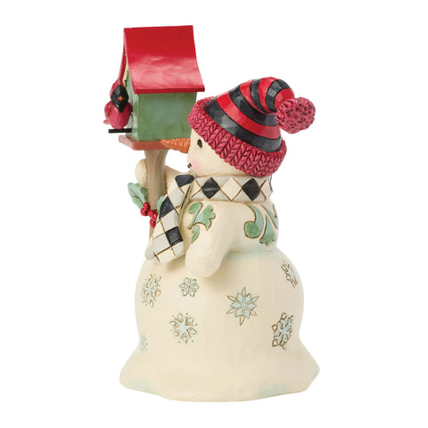 Jim Shore Highland Glen Snowman Birdhouse Figurine, 5.63"