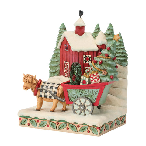 Jim Shore Highland Glen Barn Scene Figurine, 7.68"