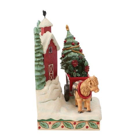 Jim Shore Highland Glen Barn Scene Figurine, 7.68"