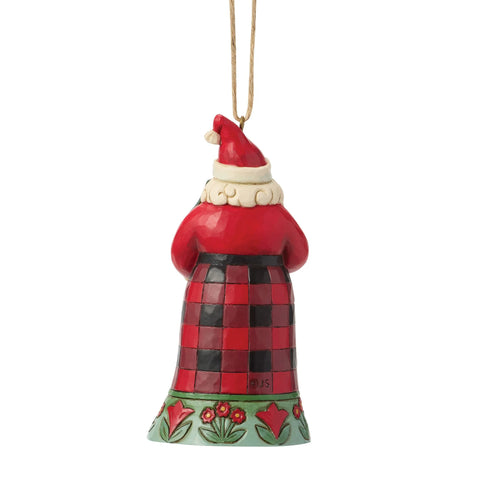Jim Shore Highland Glen Santa Cardinal Ornament, 4.33"