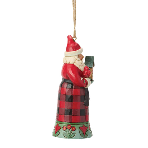 Jim Shore Highland Glen Santa Cardinal Ornament, 4.33"