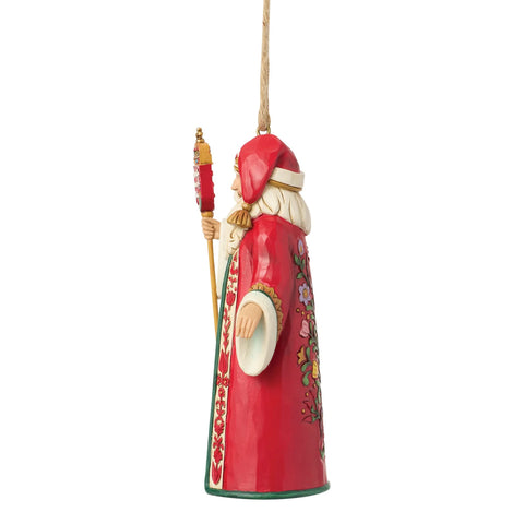 Jim Shore Heartwood Creek Santa Hungarian Santa Ornament, 4.5"