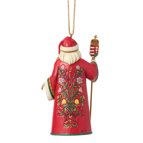 Jim Shore Heartwood Creek Santa Hungarian Santa Ornament, 4.5"