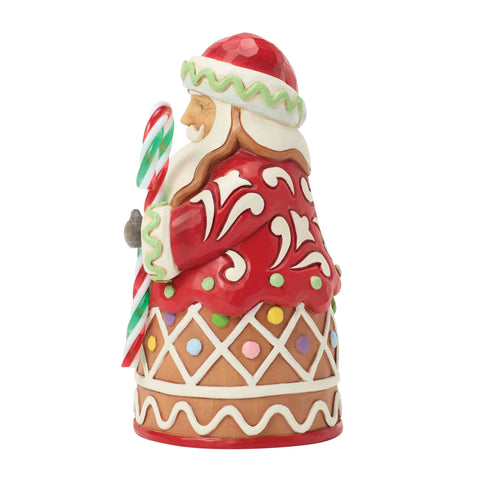 Jim Shore Gingerbread Santa Candy Pint, 5.12"
