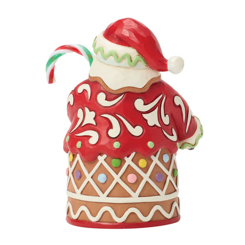 Jim Shore Gingerbread Santa Candy Pint, 5.12"