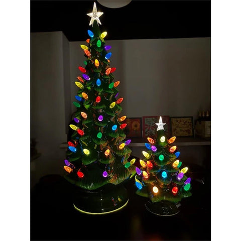 Lighted Christmas Tree Figurine, 13"