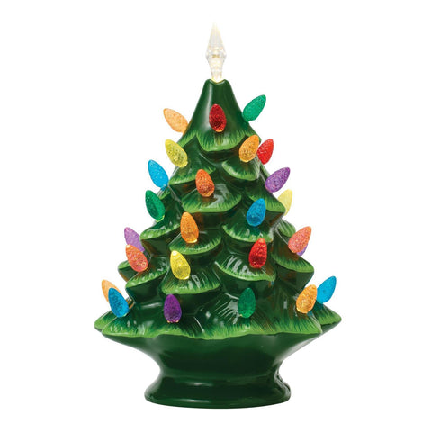 Lighted Christmas Tree Figurine, 13"