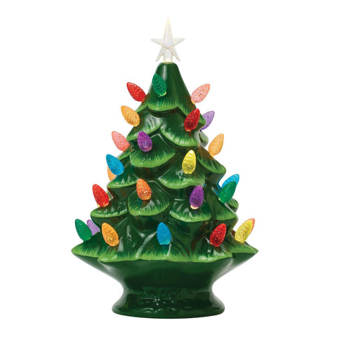 Lighted Christmas Tree Figurine, 13"