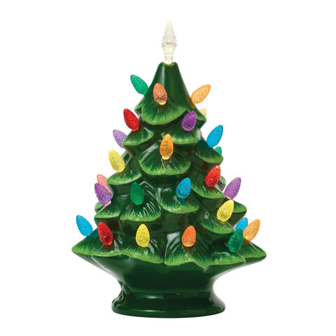 Lighted Christmas Tree Figurine, 13"