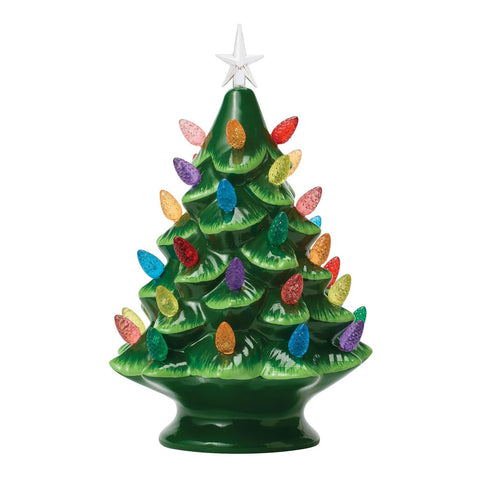 Lighted Christmas Tree Figurine, 13"