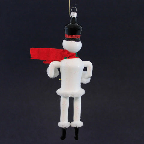 Snowman Nutcracker Glass Ornament, 8.25"