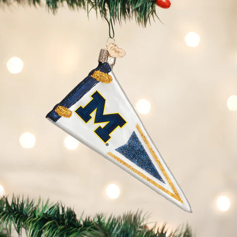 Michigan Pennant Ornament, 5"