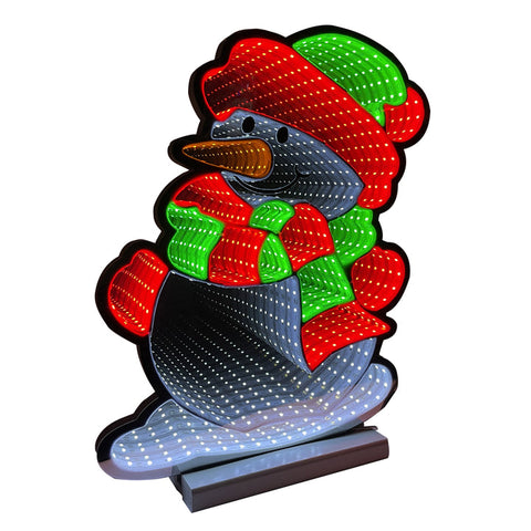 Infinity Christmas Snowman With Wooden Base 2 (23")