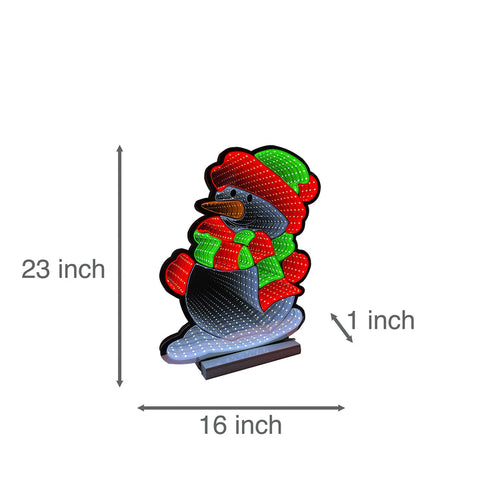 Infinity Christmas Snowman With Wooden Base 2 (23")