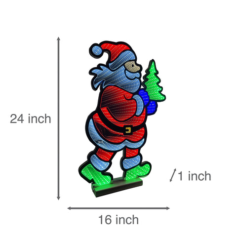 Infinity Standing Running Santa With Wooden Base (24")