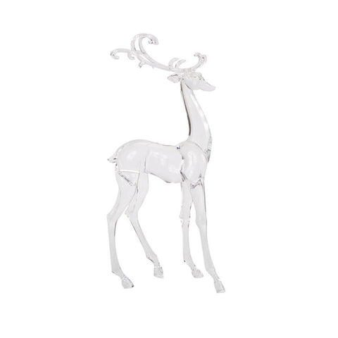 Clear Acrylic Deer Figurine, 10.75 - 17.75" (2 styles - sold individually)