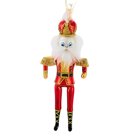 Regal Red Nutcracker Glass Ornament, 8.5"