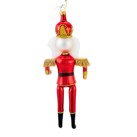 Regal Red Nutcracker Glass Ornament, 8.5"