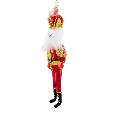 Regal Red Nutcracker Glass Ornament, 8.5"