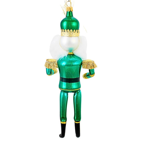 Grande Green Nutcracker Glass Ornament, 9"