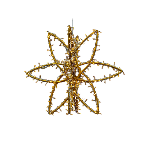 Large Gold Brilliant Stardust Tripod, LED Lit (Warm White), 3'3"