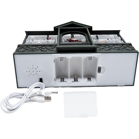 Lighted Swirl Greenhouse W/ Santa And Reindeer, 8"