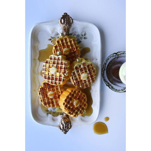 Glass Eggo Waffle Ornament, 3.25"