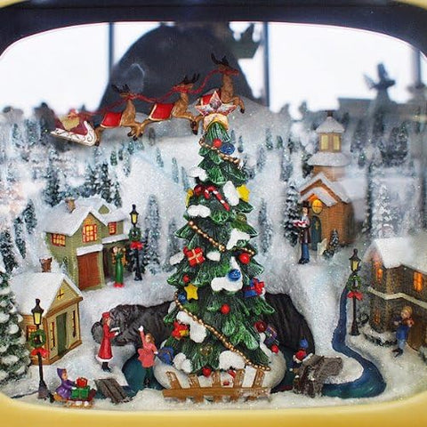 Musical TV w/ Santa and Rotating Skaters Snow Globe, 13"