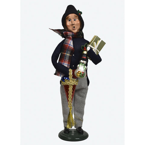 Ornament Family Man Caroler Figurine, 13"