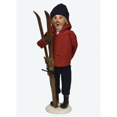 Skiing Man Caroler Figurine, 13"