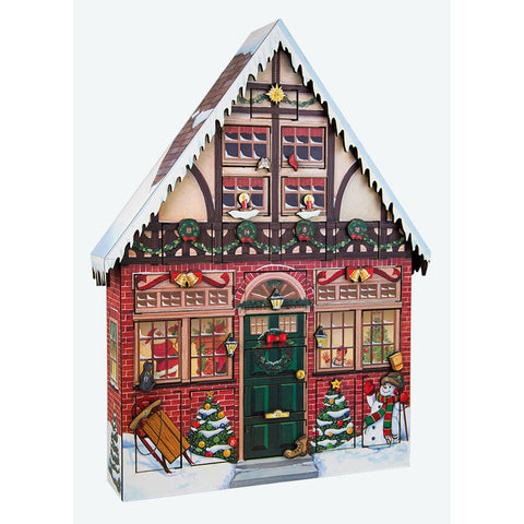 Wooden Christmas House Advent Calendar, 22 x 16"