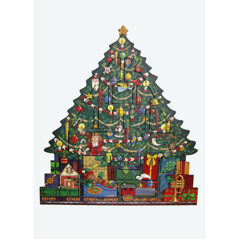 Wooden Christmas Tree Advent Calendar, 20" x 18.5"
