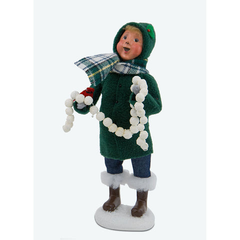 Boy w/ Cardinals Caroler Figurine, 10"