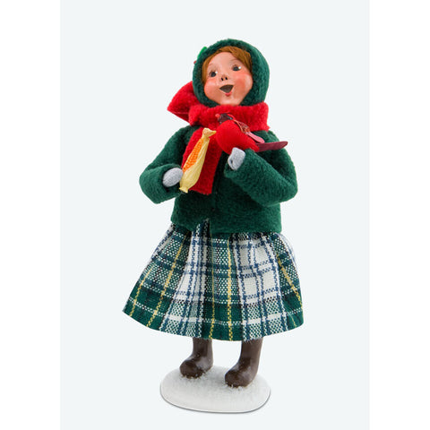Girl w/ Cardinals Caroler Figurine, 10"