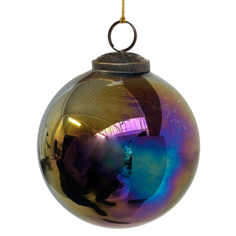 Glass Ornament Ball Oily Lue 10cm