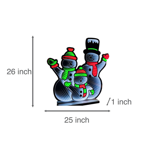 Infinity Standing Snowmen With Wooden Base (26")