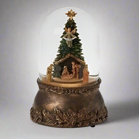 Musical Christmas Tree Nativity Scene W/ Rotating Three Kings, 7.5"