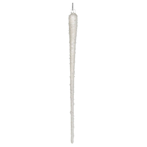 Glass Icicle Frosted w/Glitter, 12"