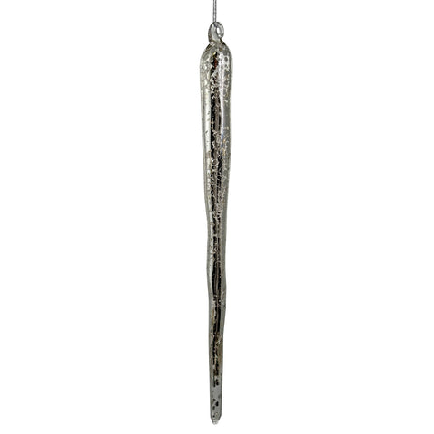 Glass Icicle - Antique Silver, 10"