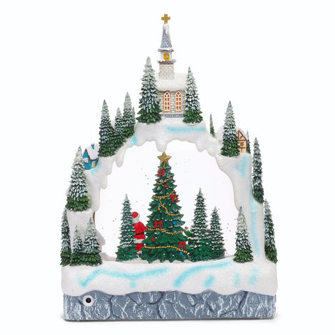 Lighted Swirl Christmas Village Arch, 11.25"
