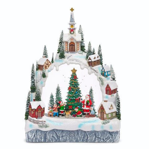 Lighted Swirl Christmas Village Arch, 11.25"